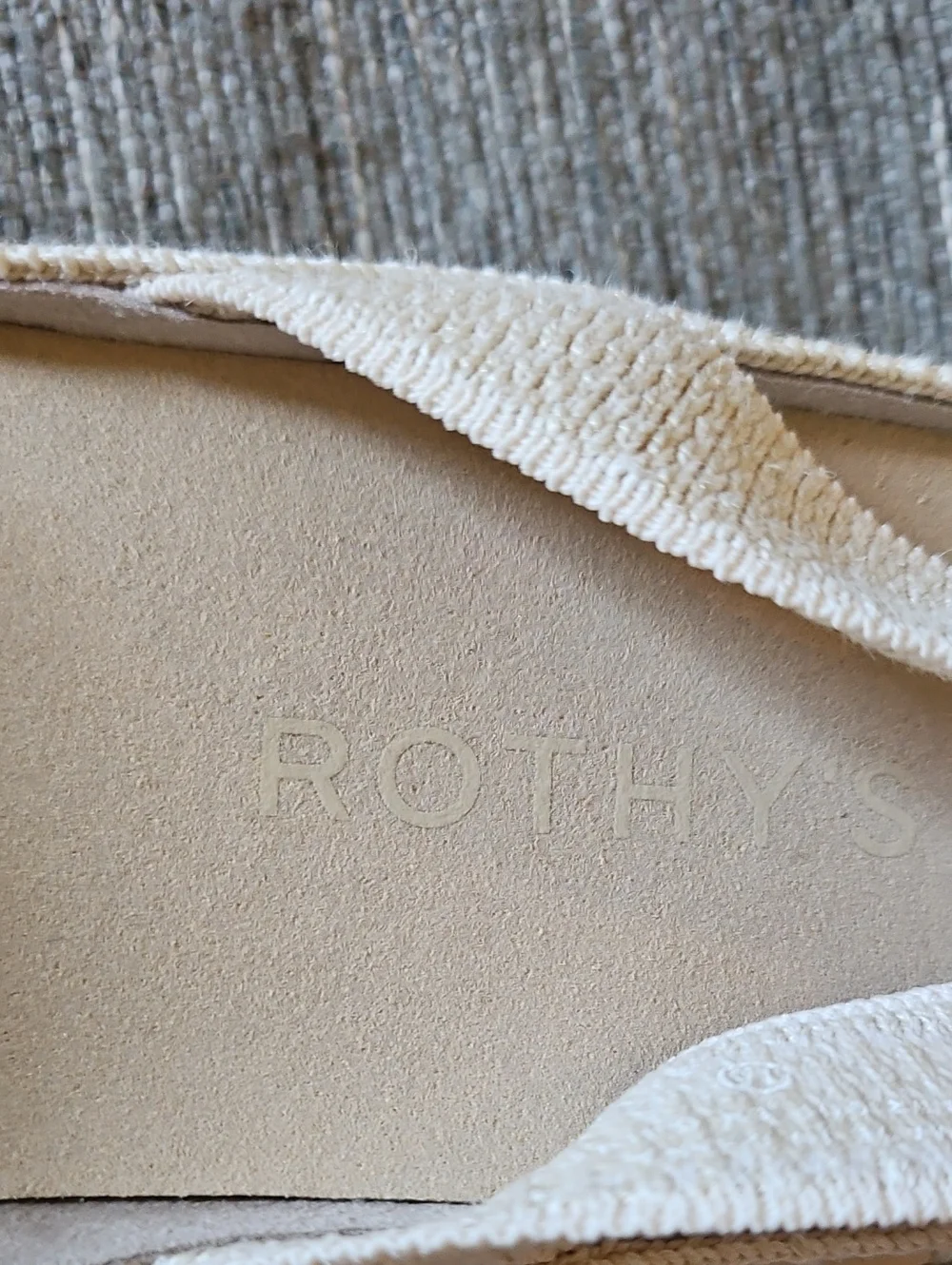 Rothy's Cream Espadrille Slingback Flats Sz 7.5 Never Worn
